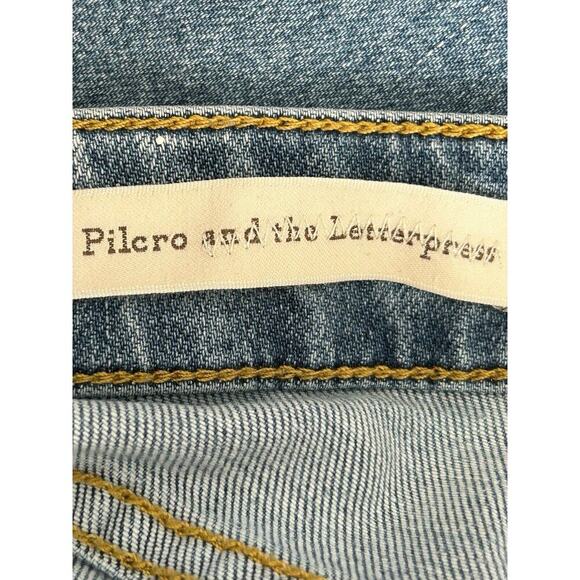 Anthropologie Pilcro Womens Jeans Size 27 High Rise Flare Light Wash Frayed Hem - Picture 6 of 13